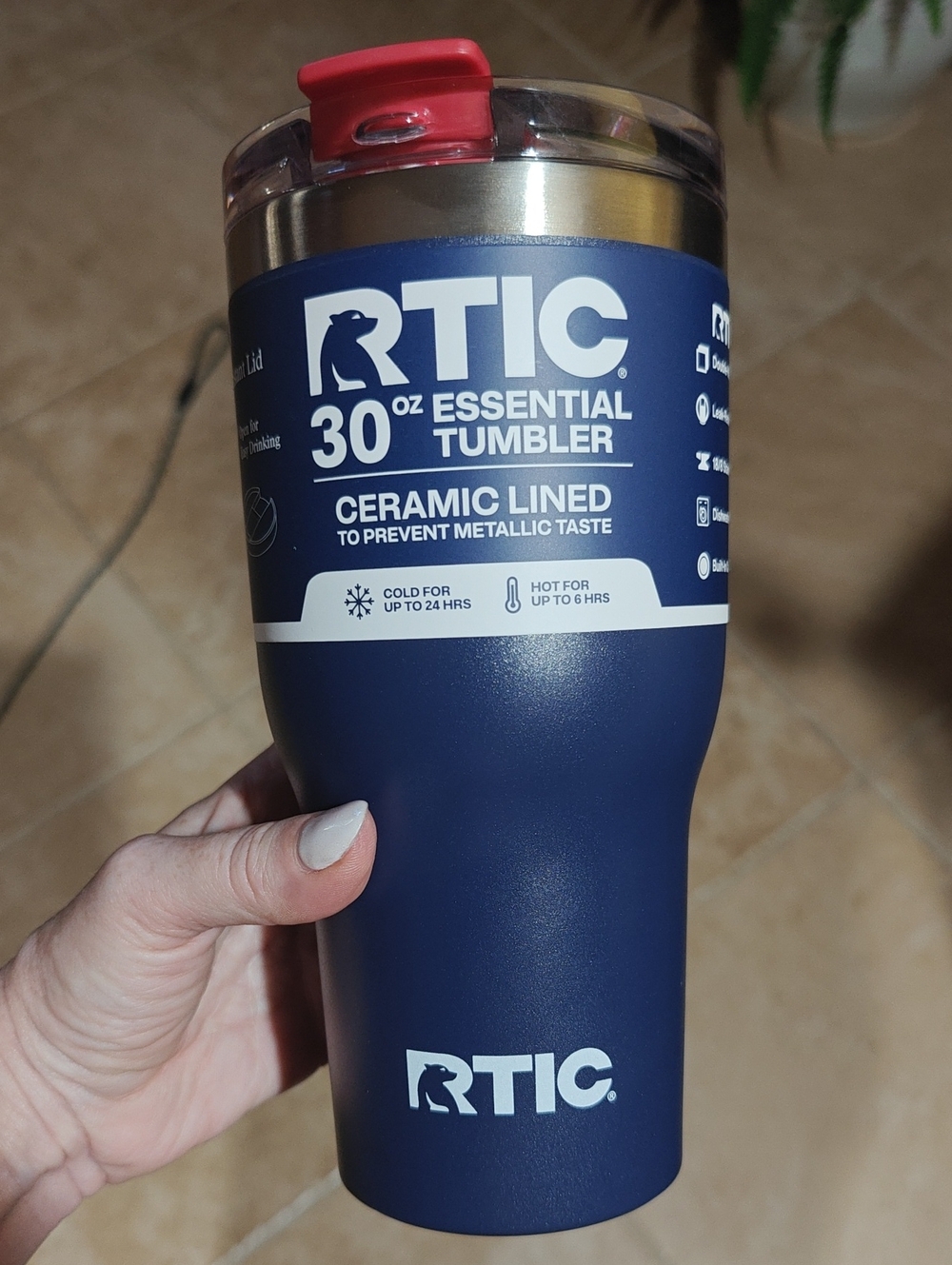 NEW RTIC 30oz Essential Tumbler - Navy with Red Lid